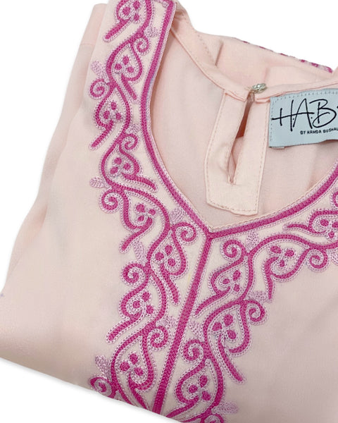 Pink stitch Jalabeya