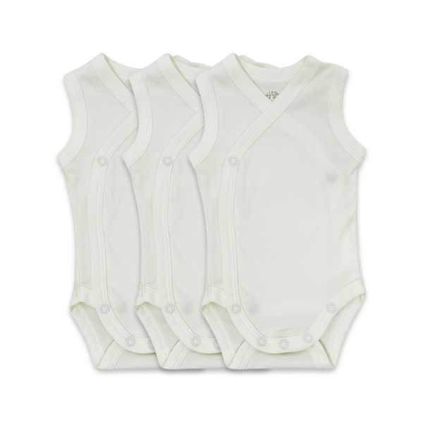 Plain Kimono style Baby 3 pack BodySuits (Preemie sizes)